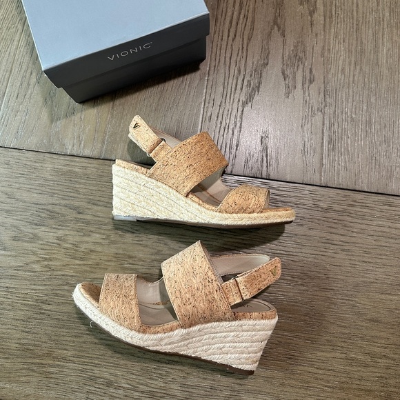 Vionic Brooke Cork Slingback Espadrille Wedge Sandal Size 6 - Picture 2 of 12
